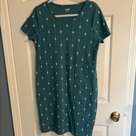 Duluth Trading Co Teal Patterned and Black Midi Dresses - Picture 3 of 6